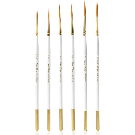 Lot de 6 pinceaux de peinture acrylique flexibles et fins (1/5)
