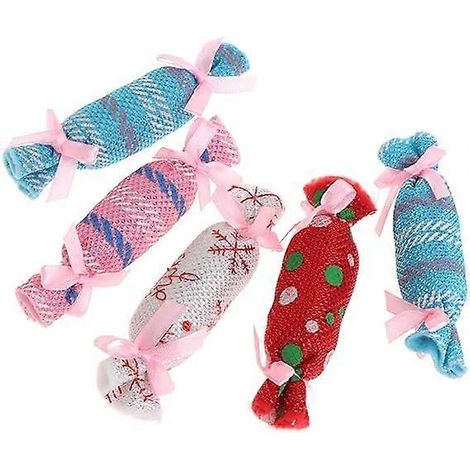 Lot de 5 jouets pour chats : bonbons de Noël, herbe à chat, jouet interactif et amusant pour chatons, portable et pratique. (1/5)