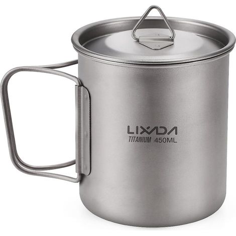 Ultraleichter 300-ml-Titanbecher für Outdoor-Camping, tragbarer Wasserbecher mit klappbarem Griff