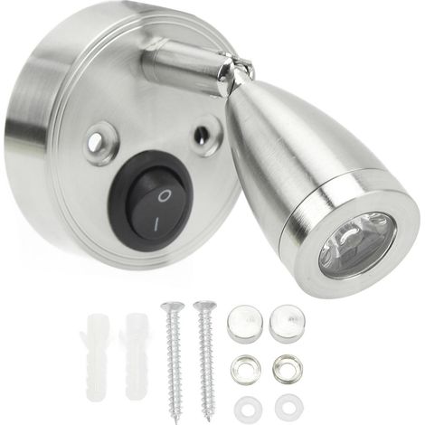 Ortviai Lampe de lecture 12-24 V pour camping-car, bateau et camion – PY-RV107 – LED chromée réglable 360° (1/5)