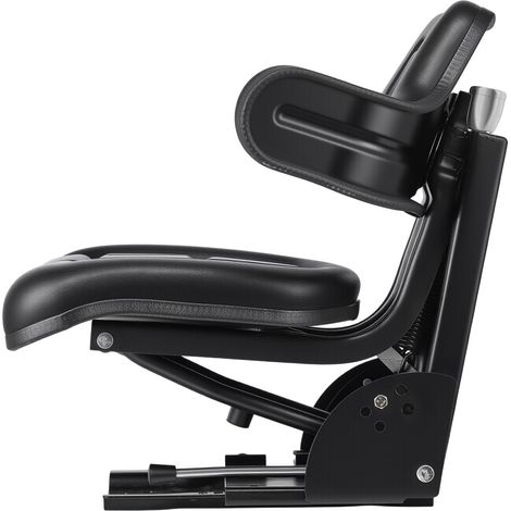 Mophorn Asiento universal para montacargas, asiento impermeable con suspensión para tractor con respaldo ajustable, reposacabezas y cinturón de seguridad. Asiento seguro con microinterruptor