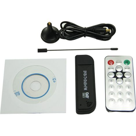 Mini clé TV numérique USB 2.0 portable DVB-T + DAB + FM avec puce RTL2832U + FC0012 et récepteur tuner SDR (1/5)