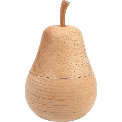 Boîte de rangement pour cure-dents en bois, noyer noir, petite boîte à fruits en forme de poire. Contient : (1/5)