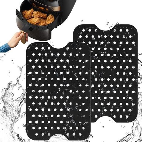 2 teiliger Silikontopf für Airfryer, wiederverwendbarer Antihaft Einsatz, Zubehör für gesundes Kochen und Backen in der Küche (1/5)