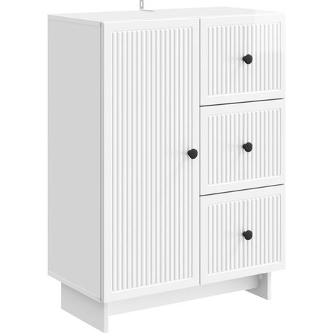 vidaXL Credenza Bianco Lucido 66 x 34,5 x 90 cm Legno