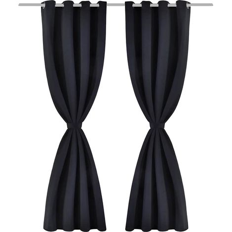 Maison Exclusive - Tenda Termica Oscurante Foderata Nera Blackout 135 x 245 cm 2 pz