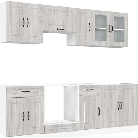 Maison Exclusive - Set Mobili da Cucina 8 pz Kalmar Grigio Sonoma in Truciolato