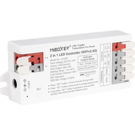Contrôleur Ruban LED 2 en 1 - Monochrome - CCT - 12/24V DC -