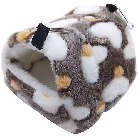Hamac suspendu pour hamster, nid douillet et chaud pour l'hiver, tente en peluche, cachette douillette pour dormir, jouer et se reposer, forme de guimauve - XS - Marron foncé (1/5)