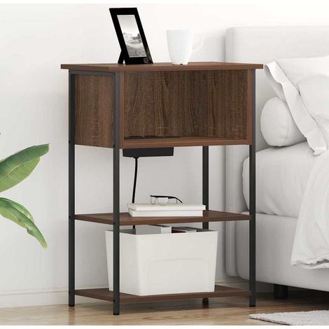 Nachttisch Braun Eichen-Optik 55 x 31 x 76 cm Holzwerkstoff