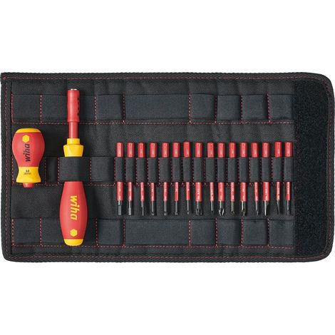 Jeu de tournevis et d'embouts slimVario isolés (41231) lot de 19 pcs avec trousse pliable Fente ou plat cruciforme PH PlusMinus TORX six pans (1/5)