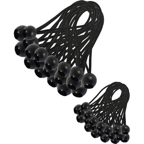 30pcs Elastic Tensioners, Tarpaulin Tensioners, Elastic Bungee, Elastic Tensioners for Gazebo, Tarpaulin, Camping, Tent, Curtains, Extension Harness (200mm and 150mm) (1/4)