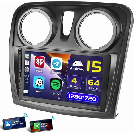 9 pouces pour Renault Dacia Logan Sandero 2 Autoradio Android 14 Carplay USB Type-C WIFI GPS 1+32G (1/5)