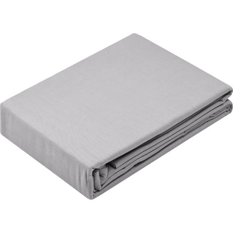 Drap Housse Taille 180x200 cm 100% Coton Biologique Couleur Perle Modèle Horizon Linge de lit pour Maison Doux et Confortable (1/5)