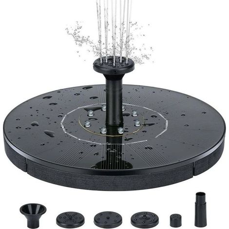 Fontaine solaire d'extérieur, fontaine à pompe à eau, fontaine de jardin et de terrasse, 16 cm (1/5)