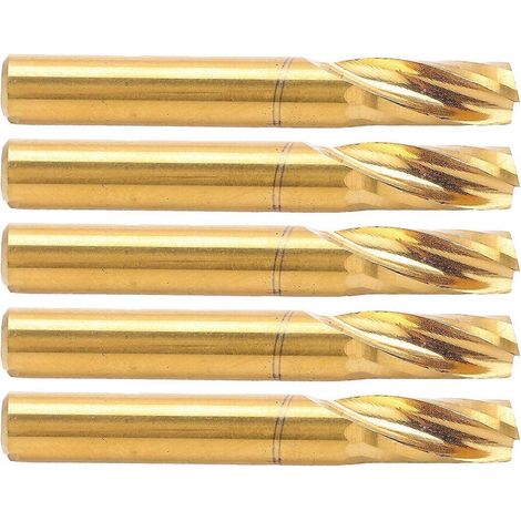 5-teiliges Set Fräser, einschneidiger Spiral-Schaftfräser aus HSS, CNC-Schneidwerkzeug, 6 x 15 x 50 mm
