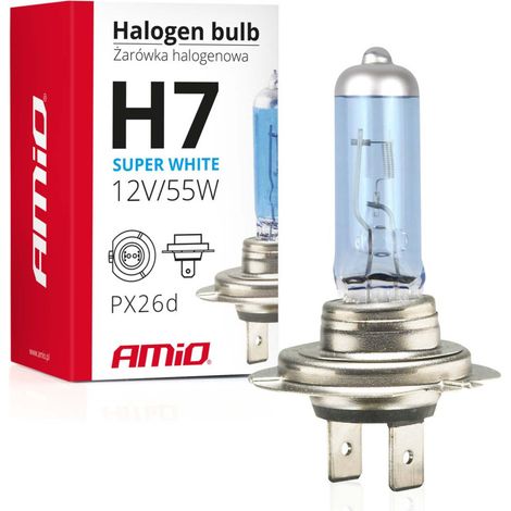 1 Stück Halogenlampe H7 12V 55W mit UV-Filter Super White E4
