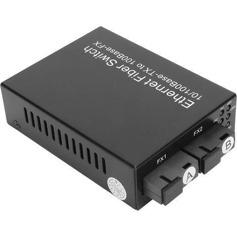 Convertisseur Fibre Optique Monomode 100Mbps SC vers Ethernet RJ45 Alimentation 100-240V EU (1/5)