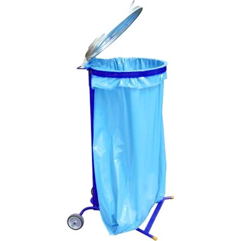 Support mobile pour sacs poubelle 240L avec roulettes (1/2)