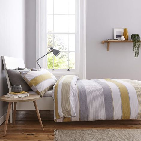 Housse de Couette + taie d'oreiller, Coton, Ocre, 135x200+80x80 (1/5)