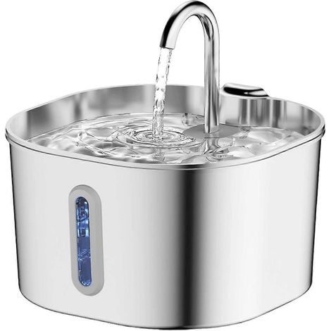 Fontaine à eau automatique pour chien en acier inoxydable, 2,2 litres, silencieuse, avec motif renne, idéale pour une utilisation en intérieur et à la maison. Connexion USB.-AquaForge (1/5)