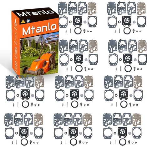 Pour Honda GX25 GX25N GX25NT GX25T GX35 moteur 4-temps, pièces de rechange pour coupe-bordures, kit de carburateur 10 pièces, pour Walbro K10-WYJ kit de carburateur (1/5)