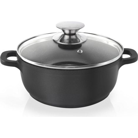 Maceta de granito con tapa de cristal grande de 20 cm, 2,3 l (1/5)