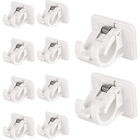 Set di 10 aste per tende con ganci autoadesivi, adatto per soggiorni, camere da letto e bagni, per sostenere in modo sicuro tende e decorazioni. (1/5)