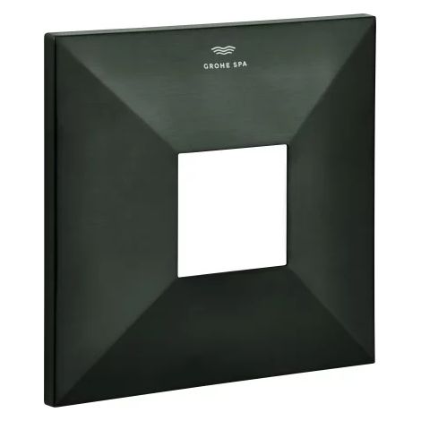 GROHE Rosace 48613, carrée, pour façades de mitigeur monocommande avec inverseur 2 voies, hard graphite brossé, 48613AL0