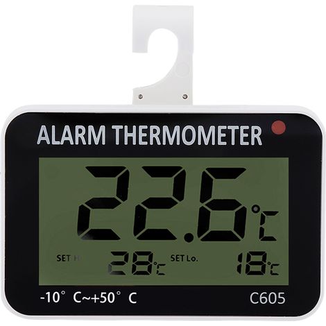 Thermomètre numérique Ortviai C605 grand écran LCD alarme température réfrigérateur congélateur précis robuste (1/5)