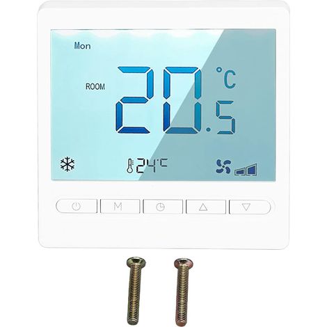Bobine de Ventilateur de Thermostat, contrôleur de contrôle de climatiseur Multifonctionnel programmable Intelligent d'affichage à Cristaux liquides AC230V pour la Maison (1/5)
