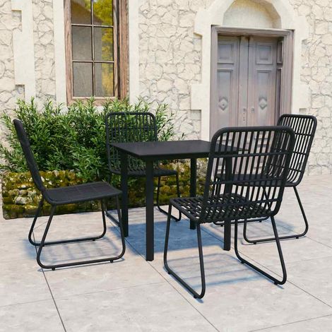 5-tlg. Garten-Essgruppe Poly Rattan und Glas (1/5)