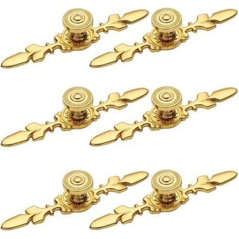 Poignee Meuble Dorée 6 Pièces Bouton Meuble Bouton de Porte Poignée Meuble Poignet de Porte Cuisine Poignee de Meuble Vintage Poignée de Tiroir à Armoire Boutons de Portes de Cabinet (1/5)