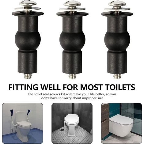 Fixation Abattant WC Vis, WC Siège Charnière, Fixations WC Siège de Boulons à Expansion en Caoutchouc, 6 pièces(M5) (1/3)