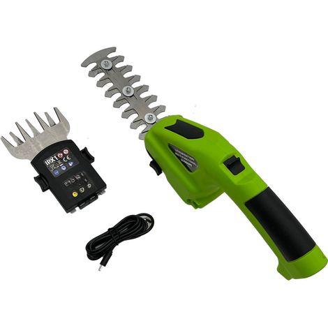Cortasetos inalámbrico recargable para arbustos y césped, 50 cm (negro)
