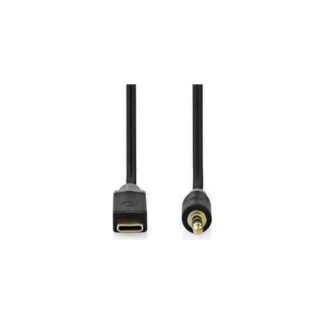 Adaptador usb c usb 20 usb c macho macho de 35 mm 100m redondo chapado en oro pvc negro caja