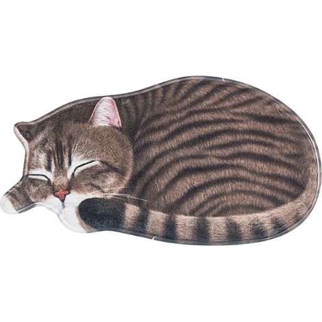 Tapis De Salle De Bain - Imprimé Chat 3D - Absorbant Non Glissant - Séchage Rapide - Ultra Doux - 40 X 79 Cm - 1 Pièce (1/5)