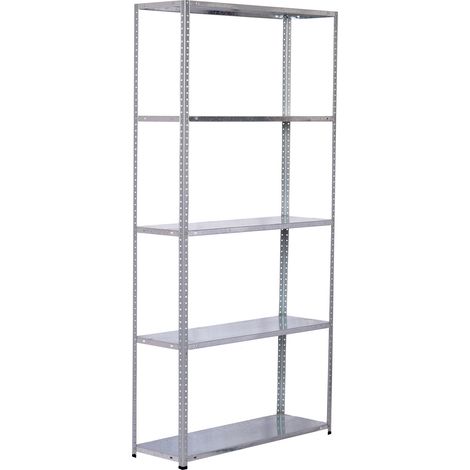 Scaffale metallico zincato Nils Solid 180 90x30x180 cm con 5 ripiani in acciaio zincato Sostiene fino a 250 kg (1/5)