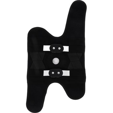 Genouillère à charnière avec sangle et stabilisateurs rotuliens latéraux, coussinets articulaires ajustables pour soulagement de la douleur sportive (1/5)