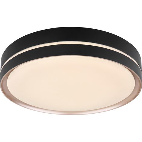Globo - plafonnier - Manni - noir - métal - Ø 39cm - LED - (1/5)