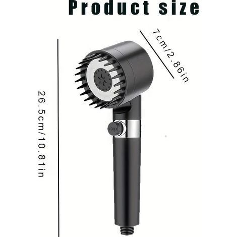 Pommeau de douche à main sous pression, 3 modes de réglage de la sortie d'eau, pommeau de douche de massage rond, pulvérisateur de douche, buse de douche, pommeau de douche, accessoires de salle de ba (1/5)