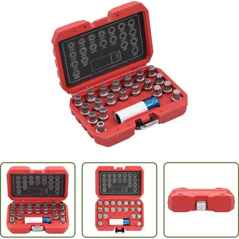 vidaXL Outil de démontage de jante -  Jeu de douilles de verrouillage de jante 21 pcs pour BMW (1/5)