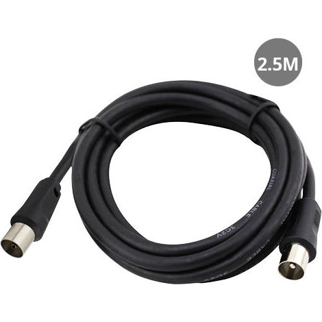 Prolongador coaxial TV 2.5 metros negro GSC 2600915 (1/2)