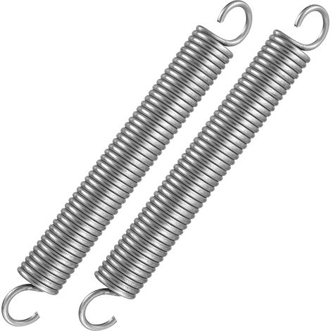 2 Pièces - Ressort de traction - Ressort de compression - Acier inoxydable double crochet pour maintenance et assemblage Industriel Argent 15x1,8cm