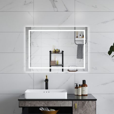 Aica SPECCHIO DA BAGNO RETTANGOLARE DA 70X50CM CON LED, ANTIAPPANNAMENTO, 3 TEMPERATURE COLORE (1/5)