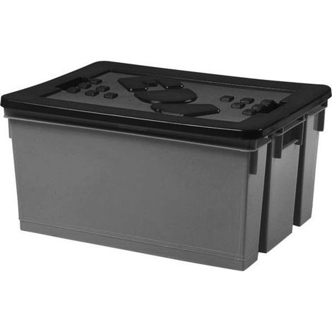 EDA – Bac de rangement renforcé 50L avec couvercle clipsable – Dimensions 560x410x295mm – Charge maximale élevée pour stockage sécurisé