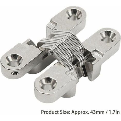 Charnière Pliante Cachée - Alliage De Zinc - Ouverture 180° - Pour Armoire Bois Métal - Lot De 4 (1/5)