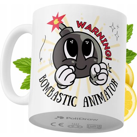 Tazza divertente e umoristica per animatori, ideale per caffè e tè, con grafica e testo divertenti. Perfetta per compleanni, onomastici e festività. Tazza premium per occasioni speciali, per casa, uff (1/5)