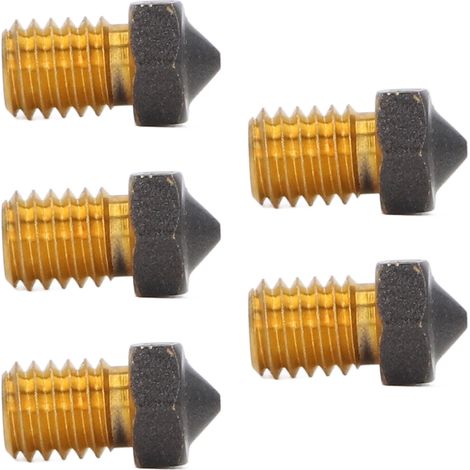 5 Stück 3D-Druckerdüsen, PTFE-beschichtete Messingdüse, Ersatzdüse für 1,75-mm-Filament, High-Flow-Hotend-Düse, 0,4-mm-Bohrung (1/5)