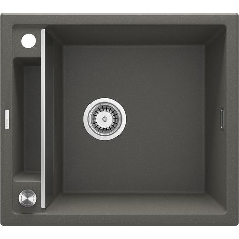 Magnetische Granitspüle, 1 Becken, anthrazitfarbenes Metallic, Stahl, ZRM T103 (1/4)